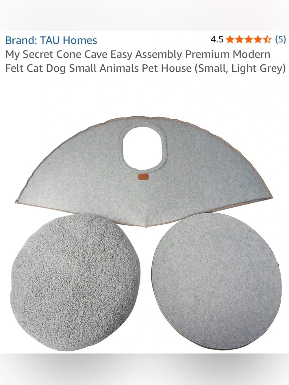 🐶Modern Pet Home Felt Fabric Animal House My Secret Cone Cave - Size Small